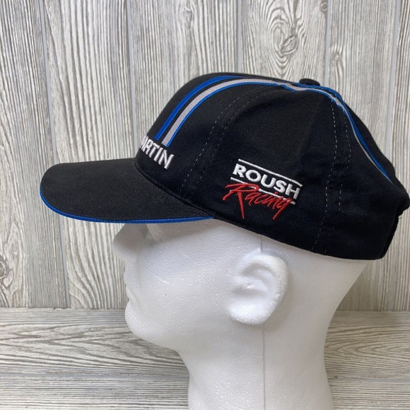 Mark Martin Cap Hat #6 Pfizer Roush Racing NASCAR Black Strapback Pinstripe NEW - Picture 3 of 8